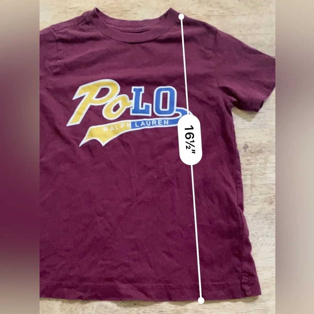 Polo Ralph Lauren Boys’ Sz 4/4T Maroon Logo ‎ Cotton Jersey Tee